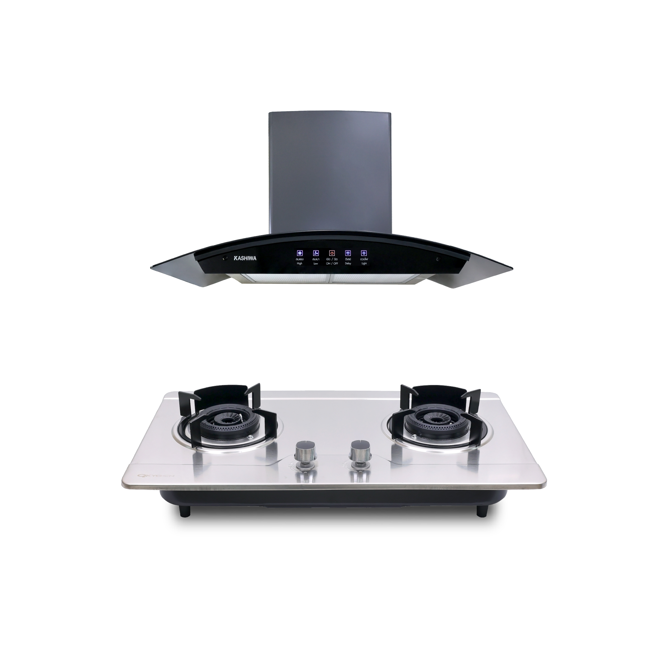 ชุดเซต เครื่องดูดควัน + เตาฝังแก๊ส 2 หัว KASHIWA PSD-309H+ Q-5001_0