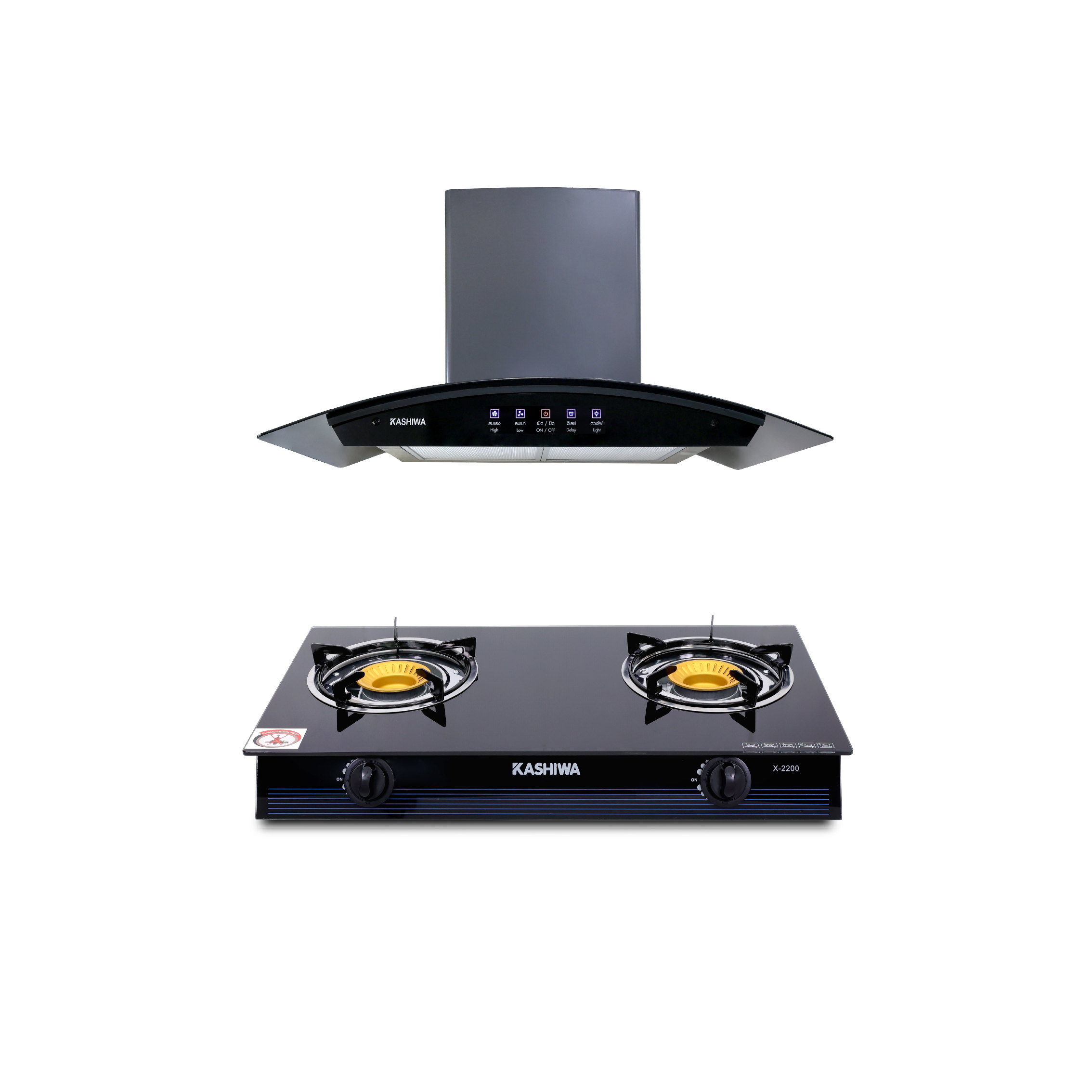 ชุดเซต เครื่องดูดควัน + เตาแก๊ส 2 หัว KASHIWA PSD-309H+ X-2200_0