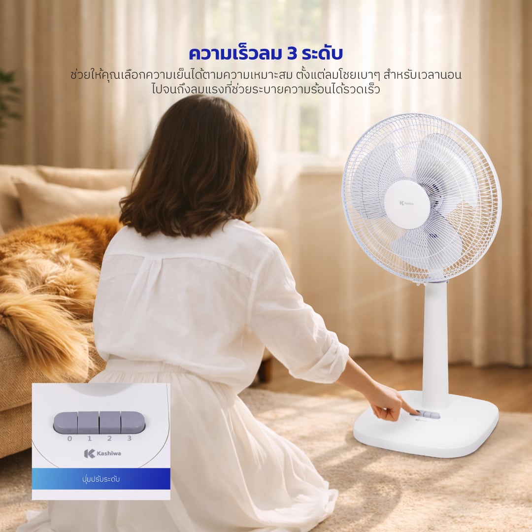 พัดลมตั้งพื้น KASHIWA รุ่น FS-2202 ขนาด 16 นิ้ว สีขาว_3