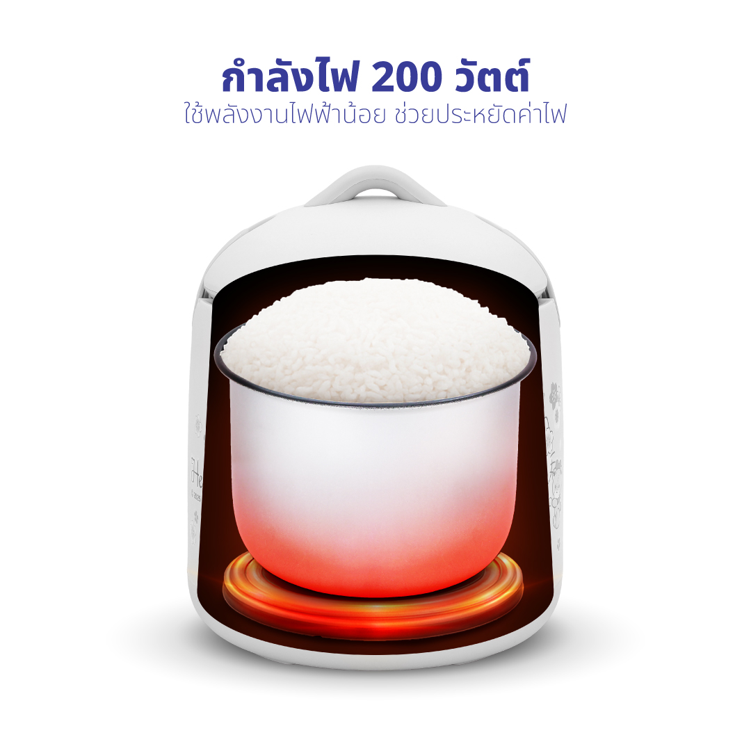 หม้อหุงข้าว KASHIWA รุ่น RC-066 ขนาด 0.6 ลิตร ลาย HELLO KITTY สีชมพู_6