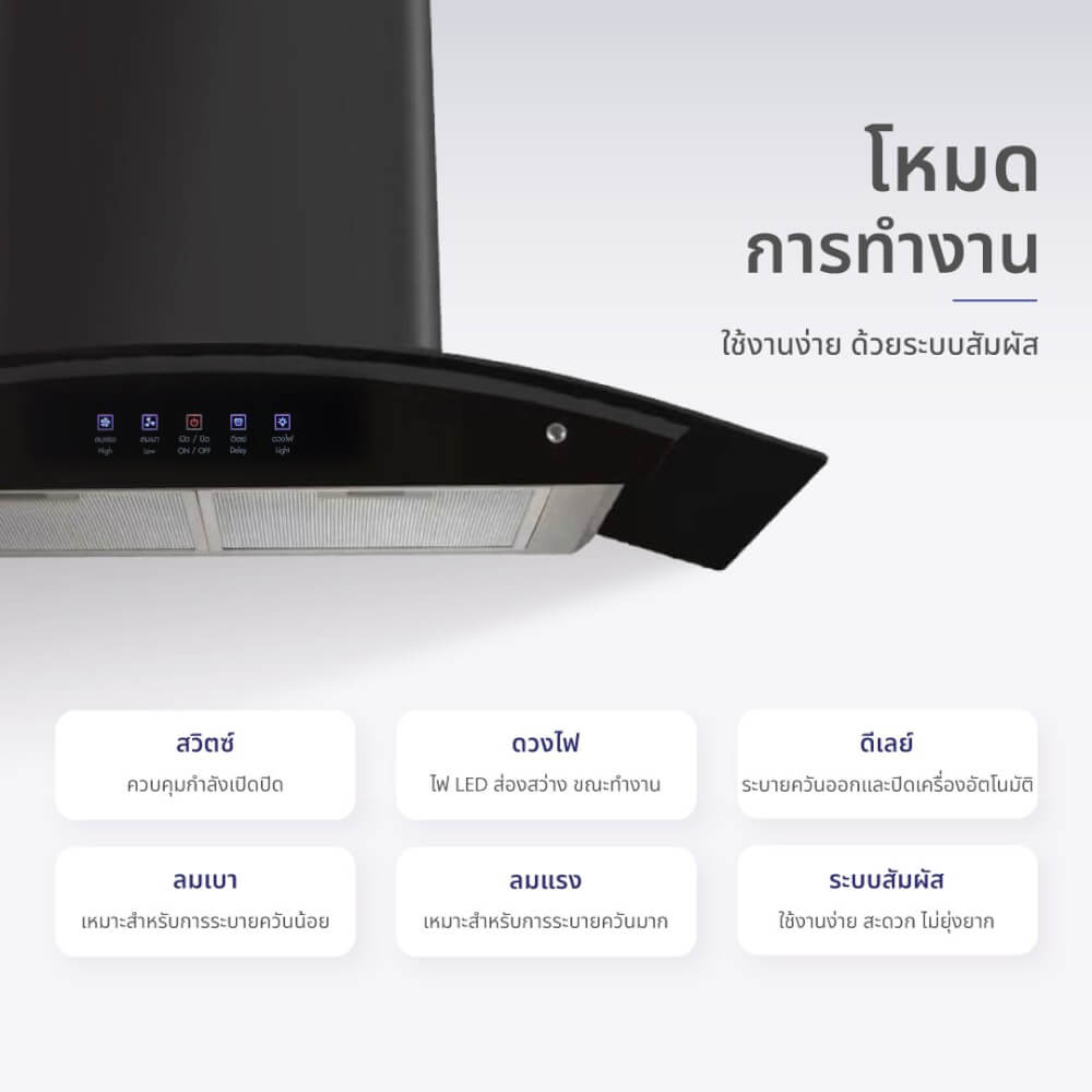 เครื่องดูดควัน KASHIWA รุ่น PSD-309H สีดำ