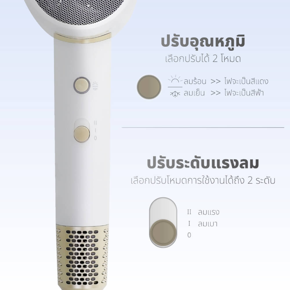 ไดร์เป่าผม KASHIWA รุ่น HR-1800 สีขาว