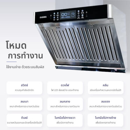 เครื่องดูดควัน KASHIWA รุ่น PSD-609HD สีเงิน_3