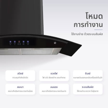 เครื่องดูดควัน KASHIWA รุ่น PSD-309H สีดำ_4