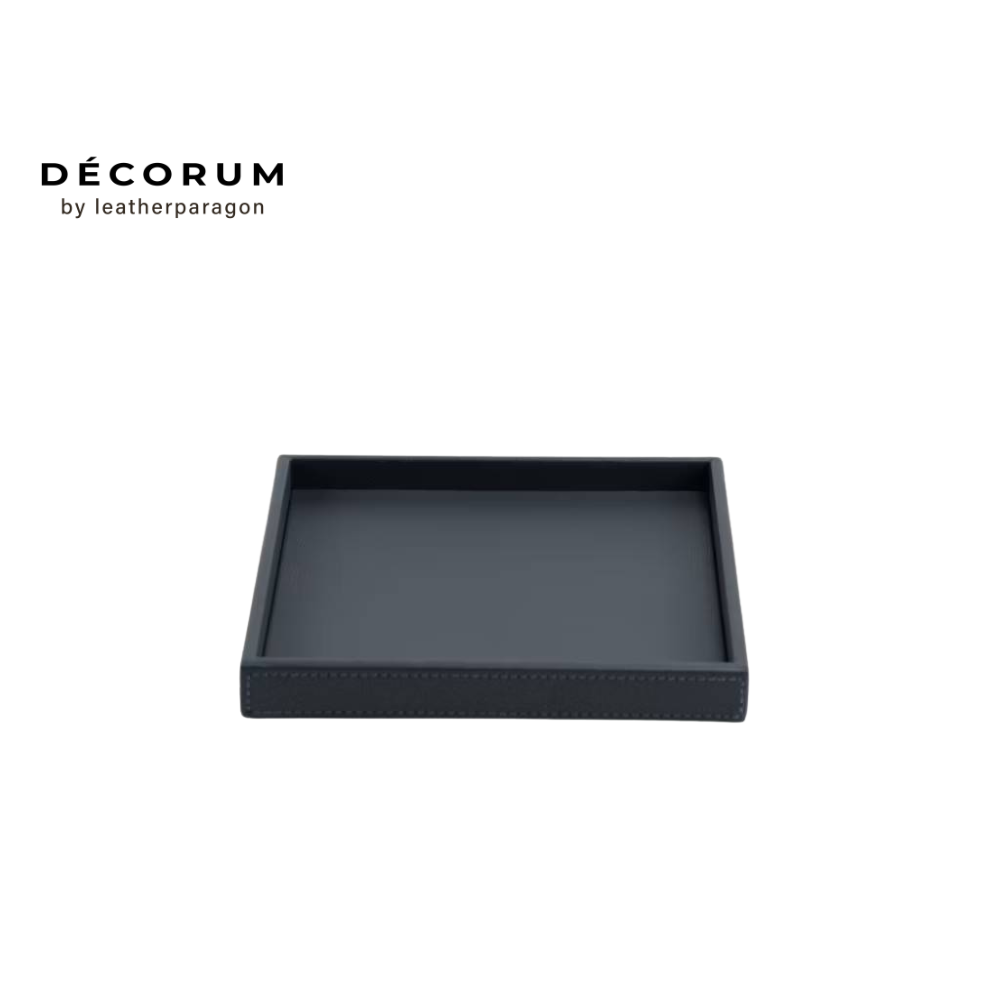 ถาดหนังสี่เหลี่ยม Decorum 24x24x3 cm สีเทา_0
