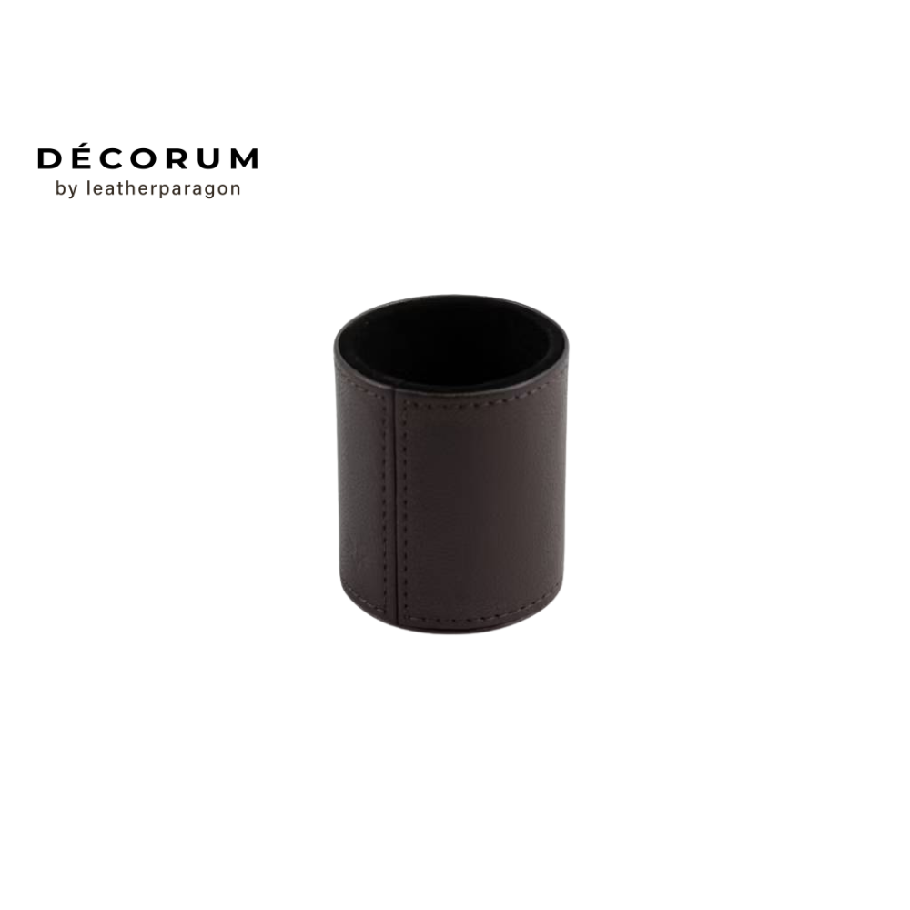 กระป๋องใส่ปากกา Decorum 11x11x10.5 cm สีน้ำตาล_0