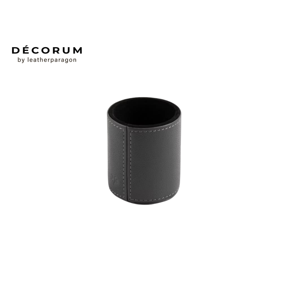 กระป๋องใส่ปากกา Decorum 11x11x10.5 cm สีเทา_0