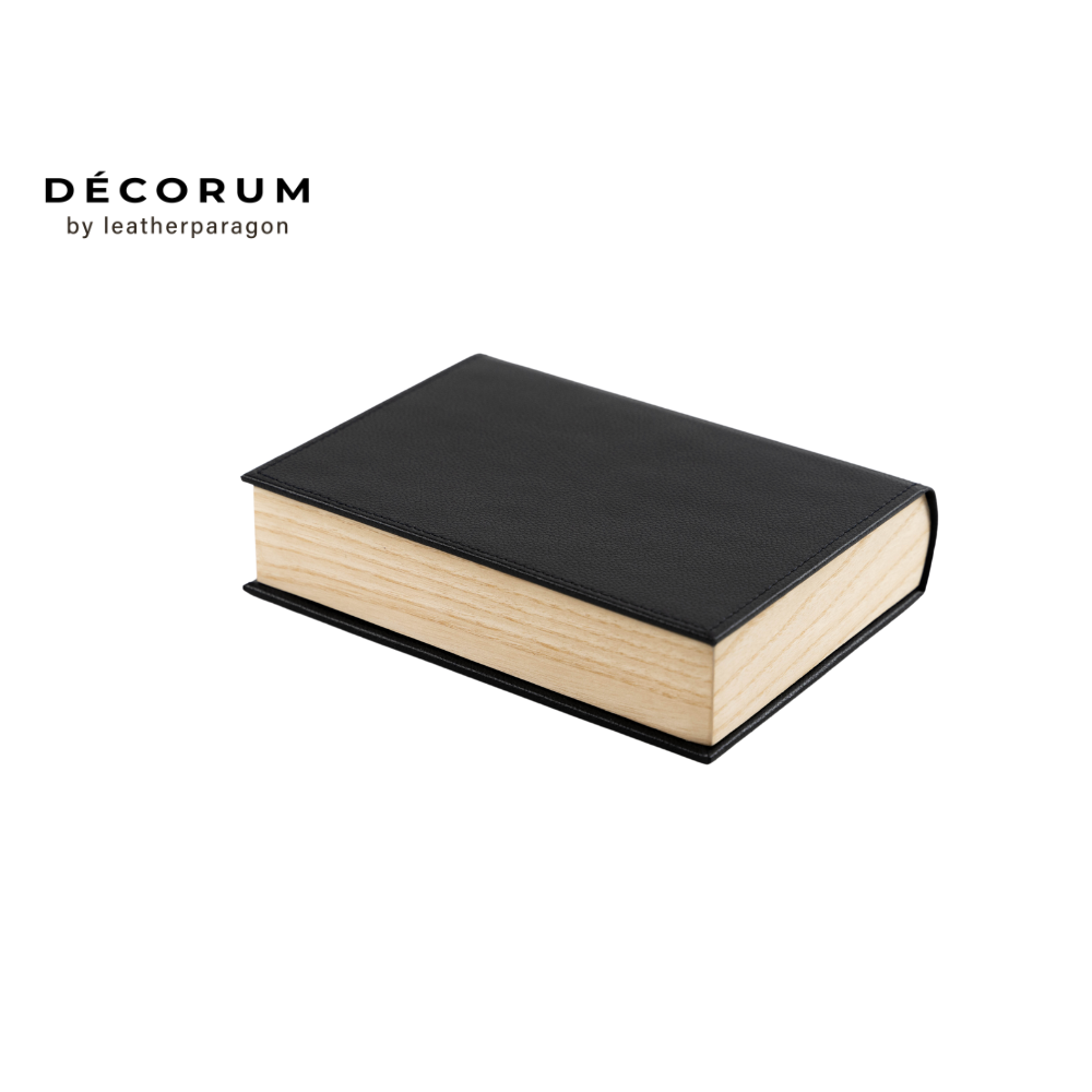กล่องหนังเก็บของทรงหนังสือ Decorum 15x20x5.5 cm สีดำ_0