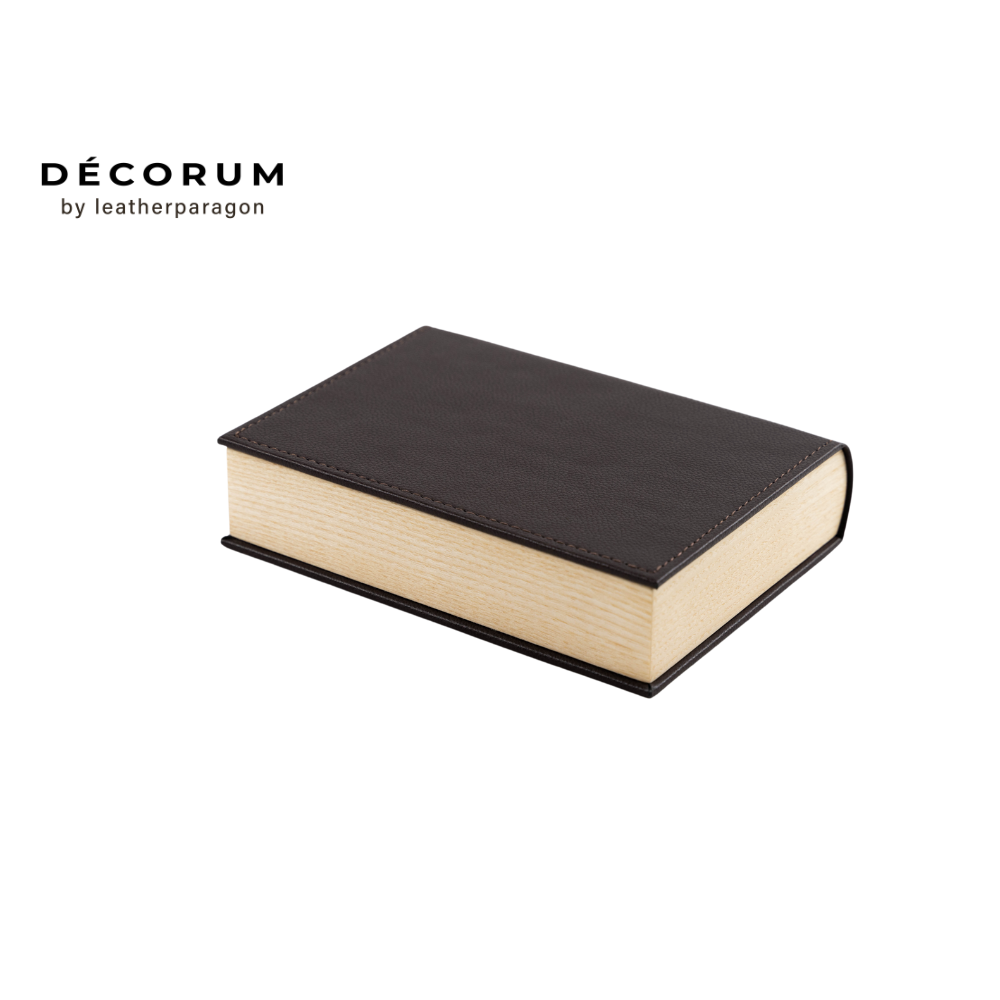 กล่องหนังเก็บของทรงหนังสือ Decorum 15x20x5.5 cm สีน้ำตาล_0