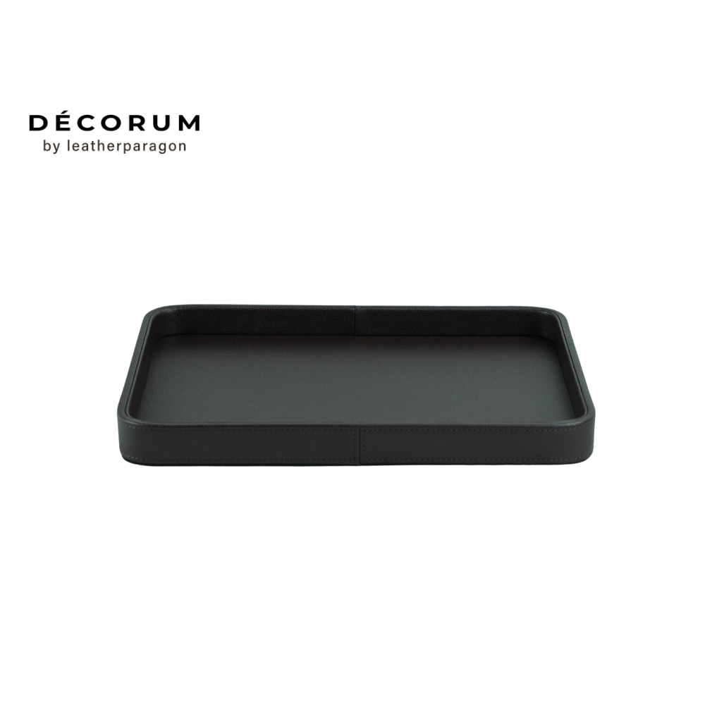 ถาดหนัง ใส่ของ เครื่องประดับ Decorum 43x35x4 cm สีน้ำตาล_0