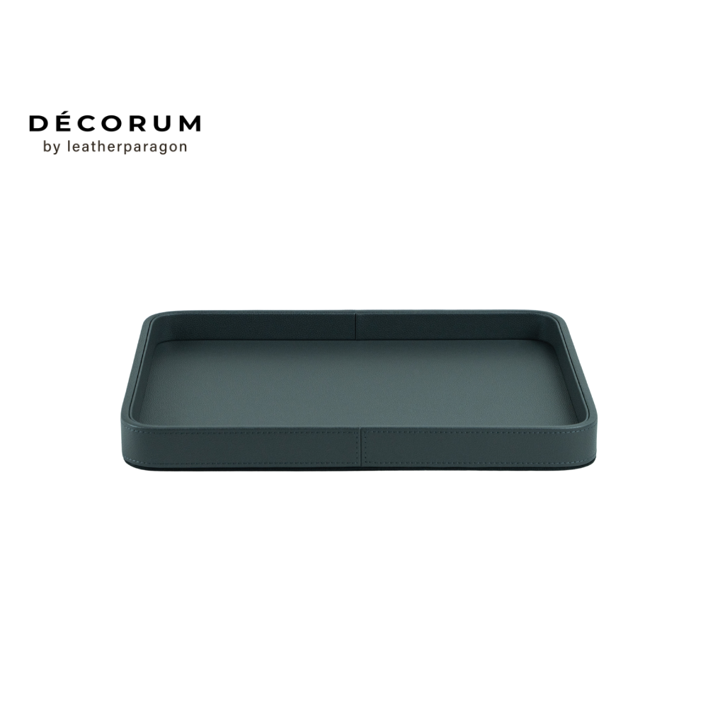 ถาดหนัง ใส่ของ เครื่องประดับ Decorum 43x35x4 cm สีเทา_0