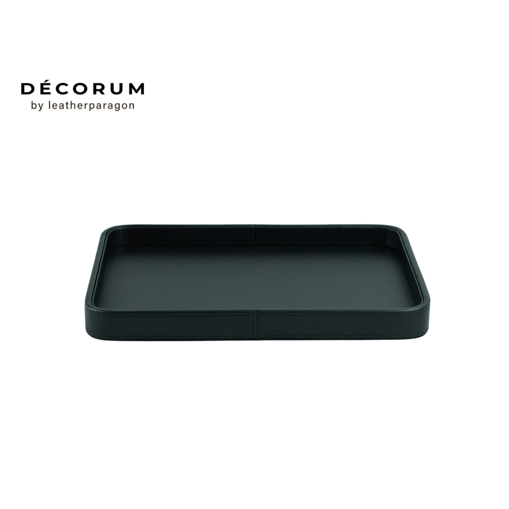 ถาดหนัง ใส่ของ เครื่องประดับ Decorum 43x35x4 cm สีดำ_0