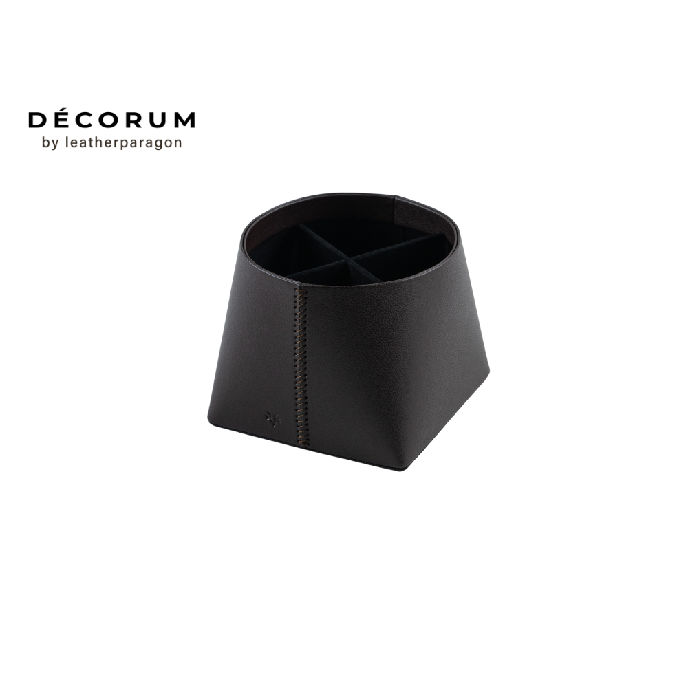 ที่วางรีโมตหนัง Decorum 18x18x14.5 cm สีน้ำตาล_0