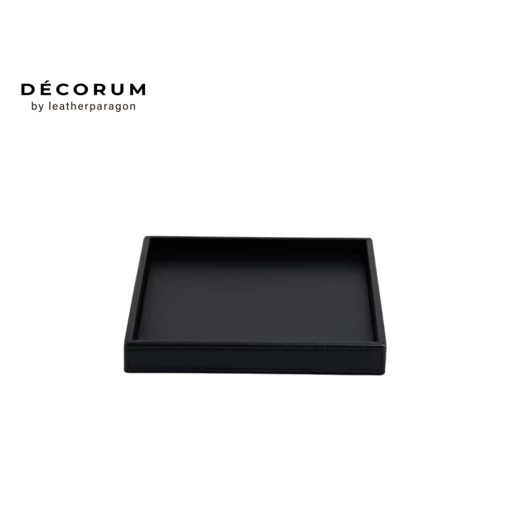ถาดหนัง ใส่ของ Decorum 20x24x4 cm สีดำ_0