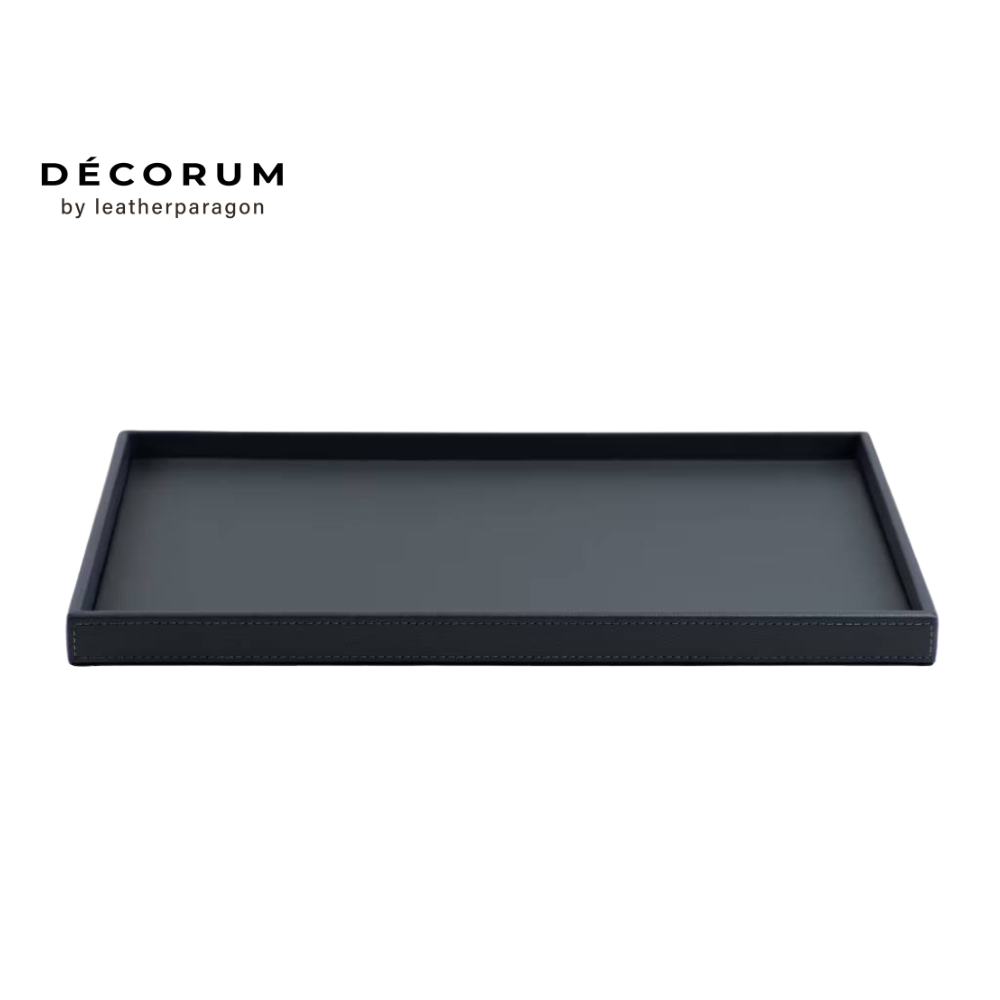 ถาดสี่เหลี่ยมผืนผ้า Decorum 30x48x3 cm สีเทา_0