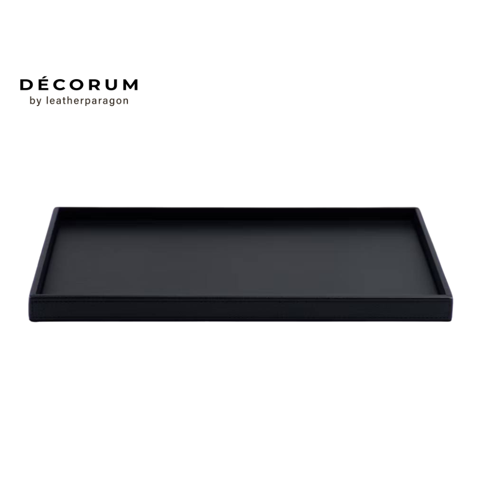 ถาดสี่เหลี่ยมผืนผ้า Decorum 30x48x3 cm สีดำ_0