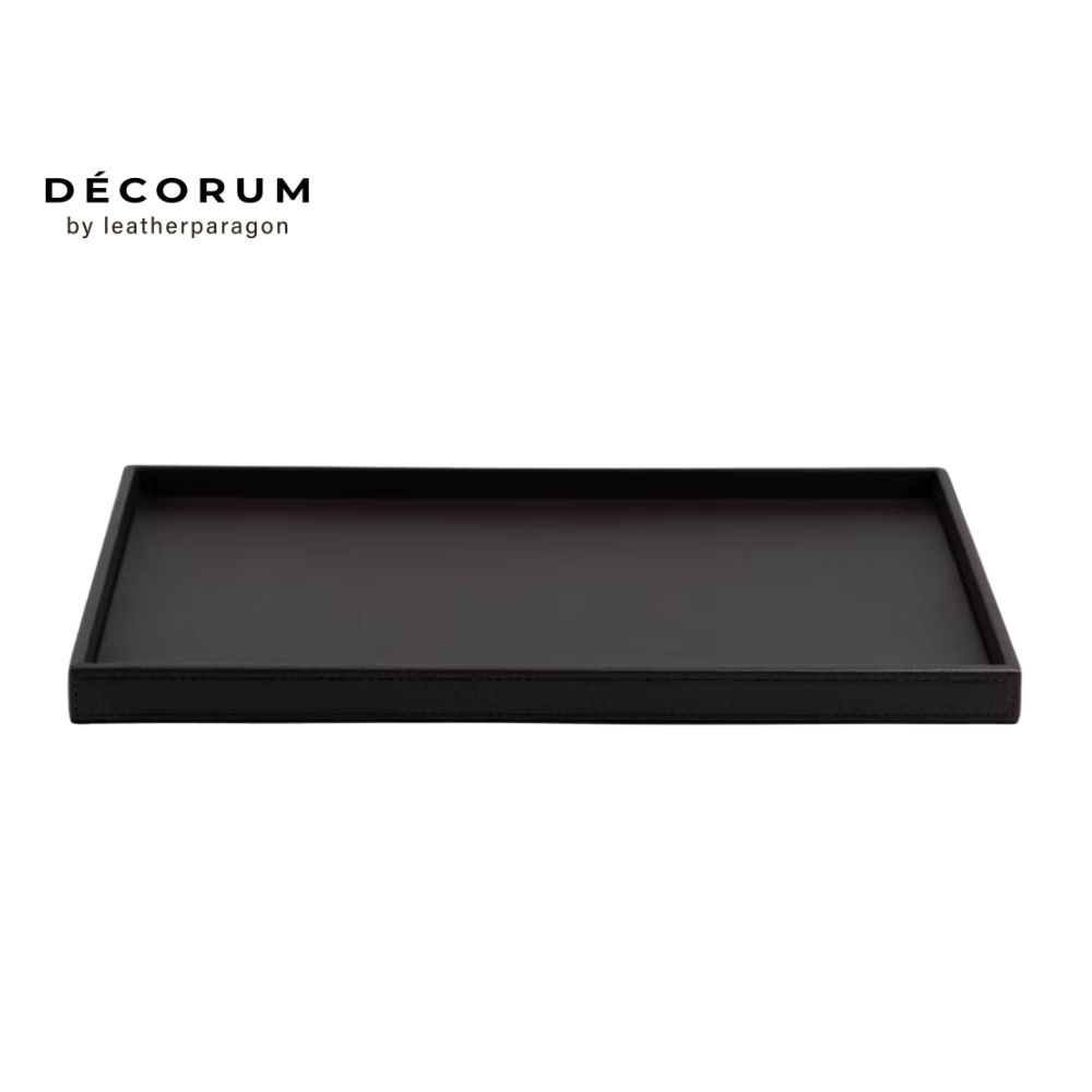 ถาดสี่เหลี่ยมผืนผ้า Decorum 30x48x3 cm สีน้ำตาล_0