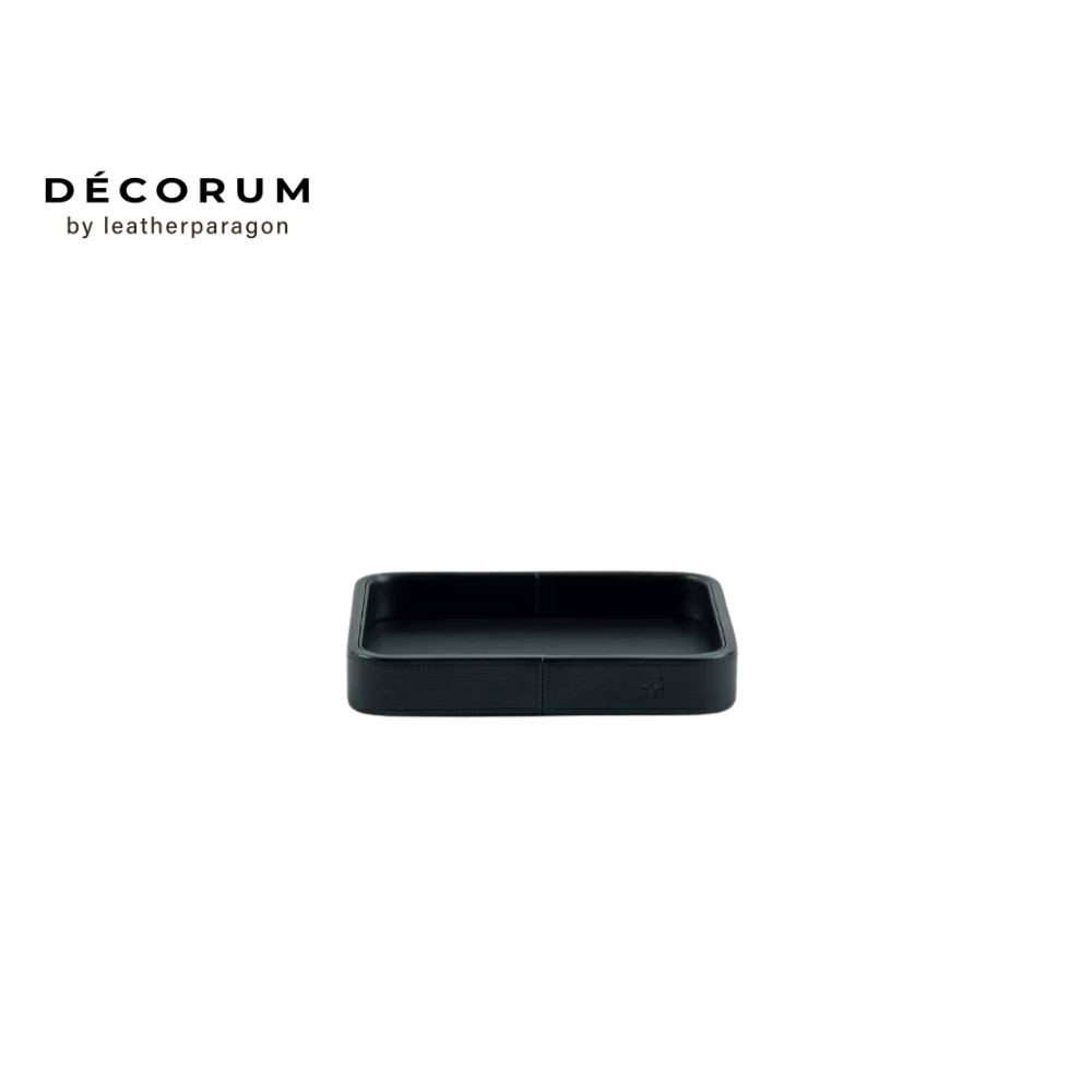 ถาดหนัง ใส่ของ เครื่องประดับ DECORUM 20X24X4 CM สีดำ_0