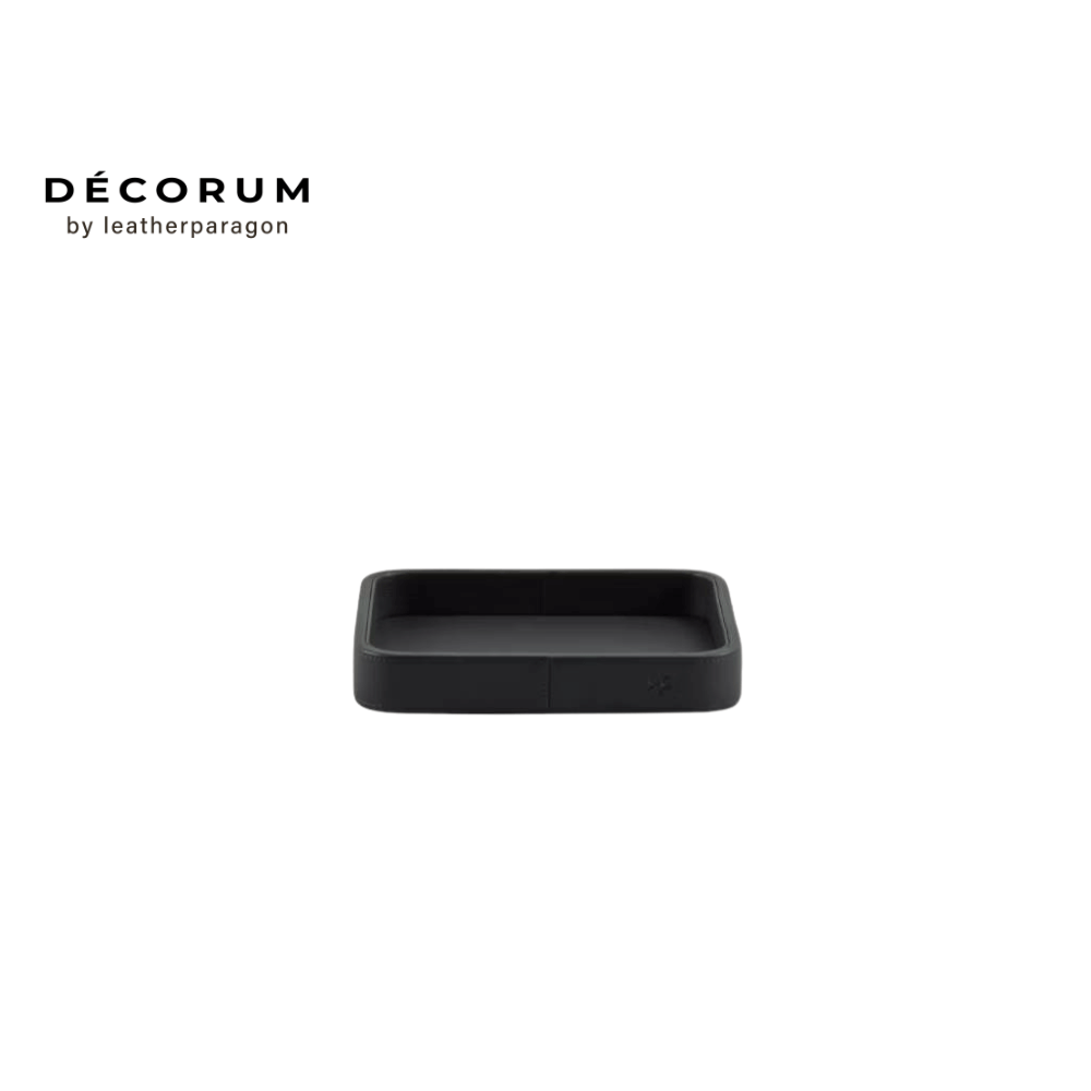ถาดหนัง ใส่ของ เครื่องประดับ DECORUM 20X24X4 CM สีน้ำตาล_0
