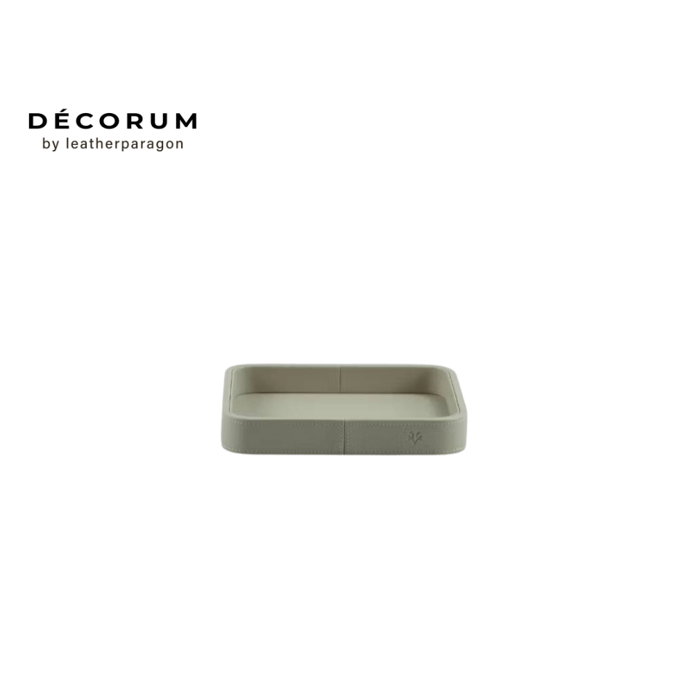 ถาดหนัง ใส่ของ เครื่องประดับ DECORUM 20X24X4 CM สีครีม_0