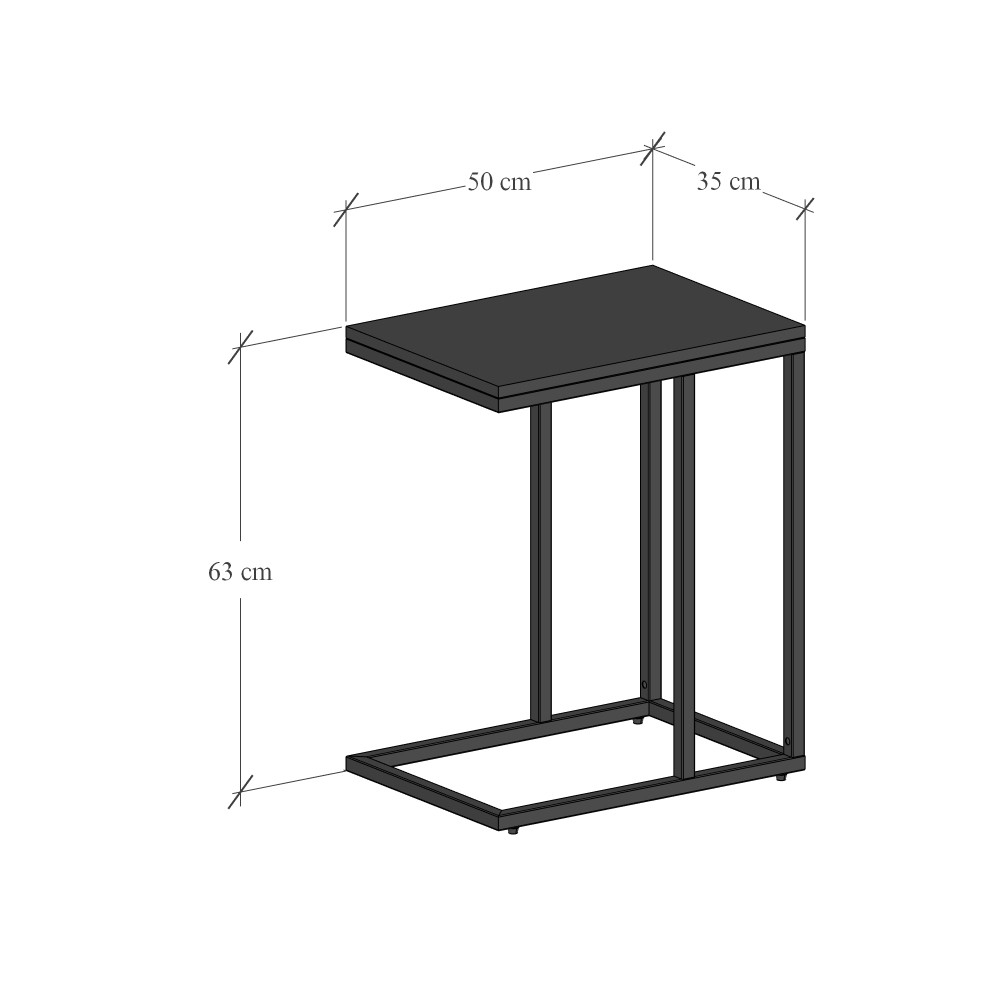 โต๊ะข้างไม้ปาติเกิ้ล สไตล์ลอฟท์ Monster Steel รุ่น TWN005 ขนาด 50*35*63 cm._1