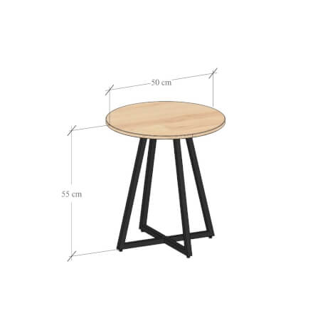 โต๊ะข้างไม้ยางพารา สไตล์ลอฟท์ Monster Steel รุ่น TSN011 ขนาด 50*50*55 cm._1