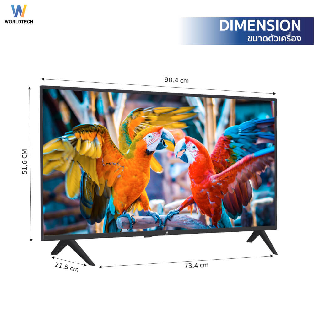แอลอีดีทีวี 40 นิ้ว SMART WORLDTECH รุ่น WTTVSM40HDR210000A