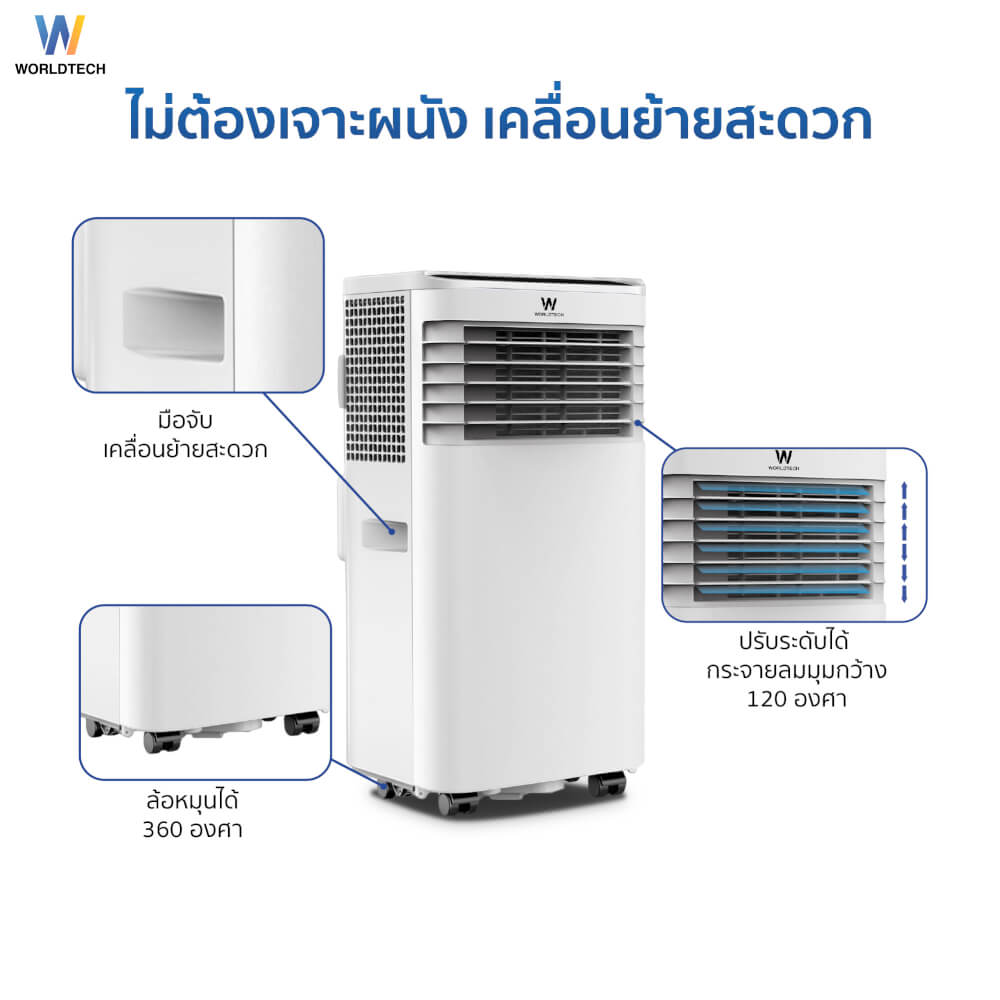 แอร์เคลื่อนที่ WORLDTECH รุ่น WT-SKY-1A-09 ขนาด 9000 BTU_5