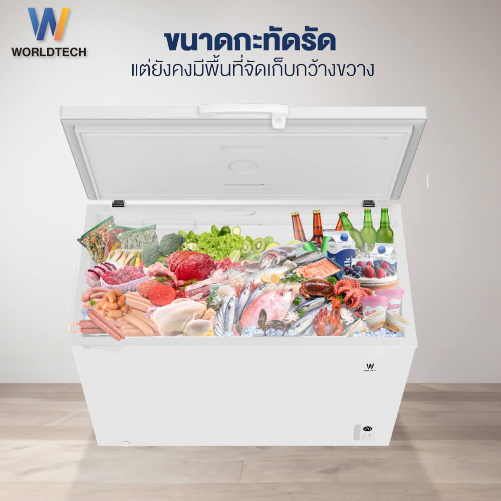 ตู้แช่ 2 ระบบ ELECTRIC WORLDTECH รุ่น WT-FZE300 ขนาด 10 คิว ความจุ 299 ลิตร สีขาว