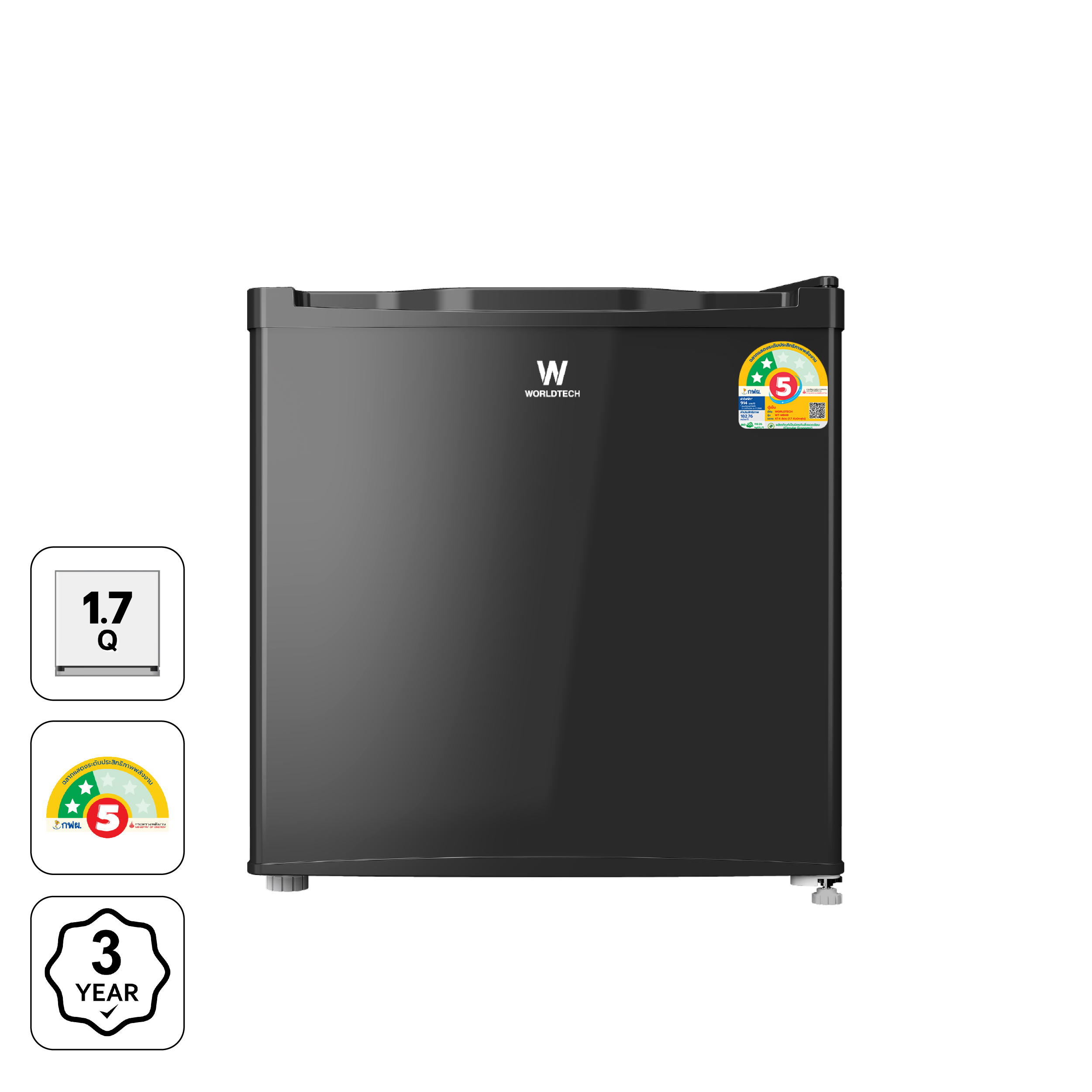 ตู้เย็น มินิบาร์ WORLDTECH รุ่น WT-MB48 ขนาด  1.7 คิว ความจุ 46 ลิตร สีดำ_0