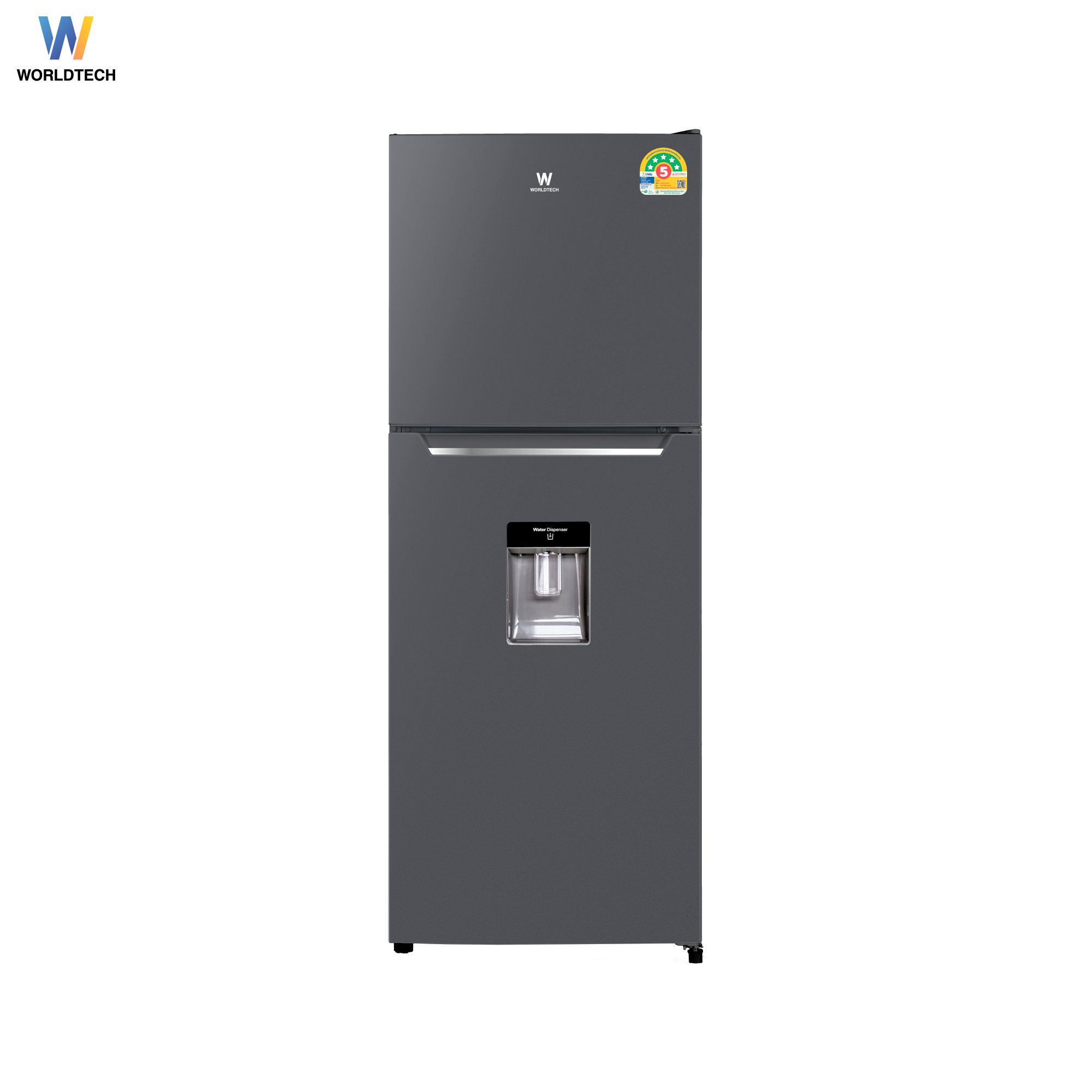 ตู้เย็น 2 ประตู WORLDTECH รุ่น WT-MRF-225W_SIL ขนาด 7.1 คิว ความจุ 202 ลิตร สีเงิน_1