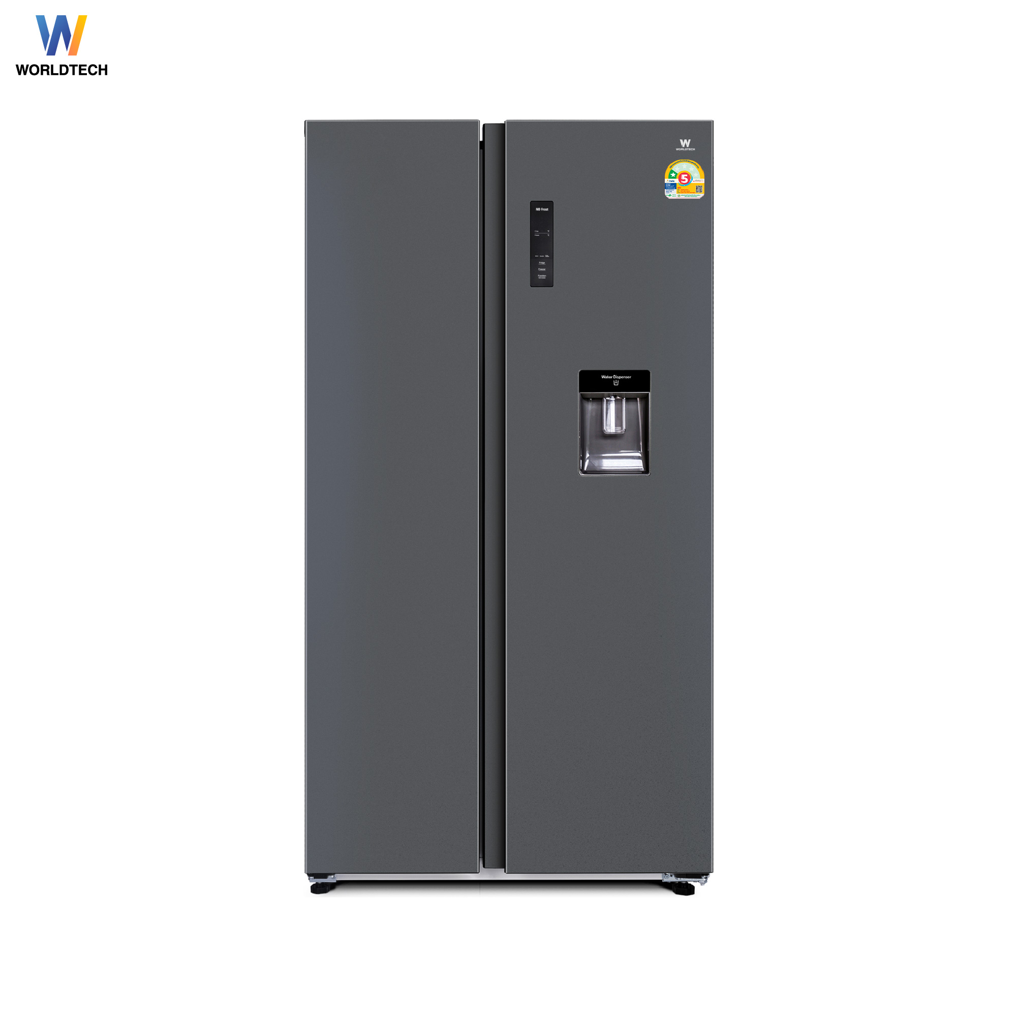 ตู้เย็น SIDE BY SIDE WORLDTECH รุ่น WT-MRF-560W_SIL ขนาด 18.6 คิว ความจุ 525 ลิตร สีเงิน_1