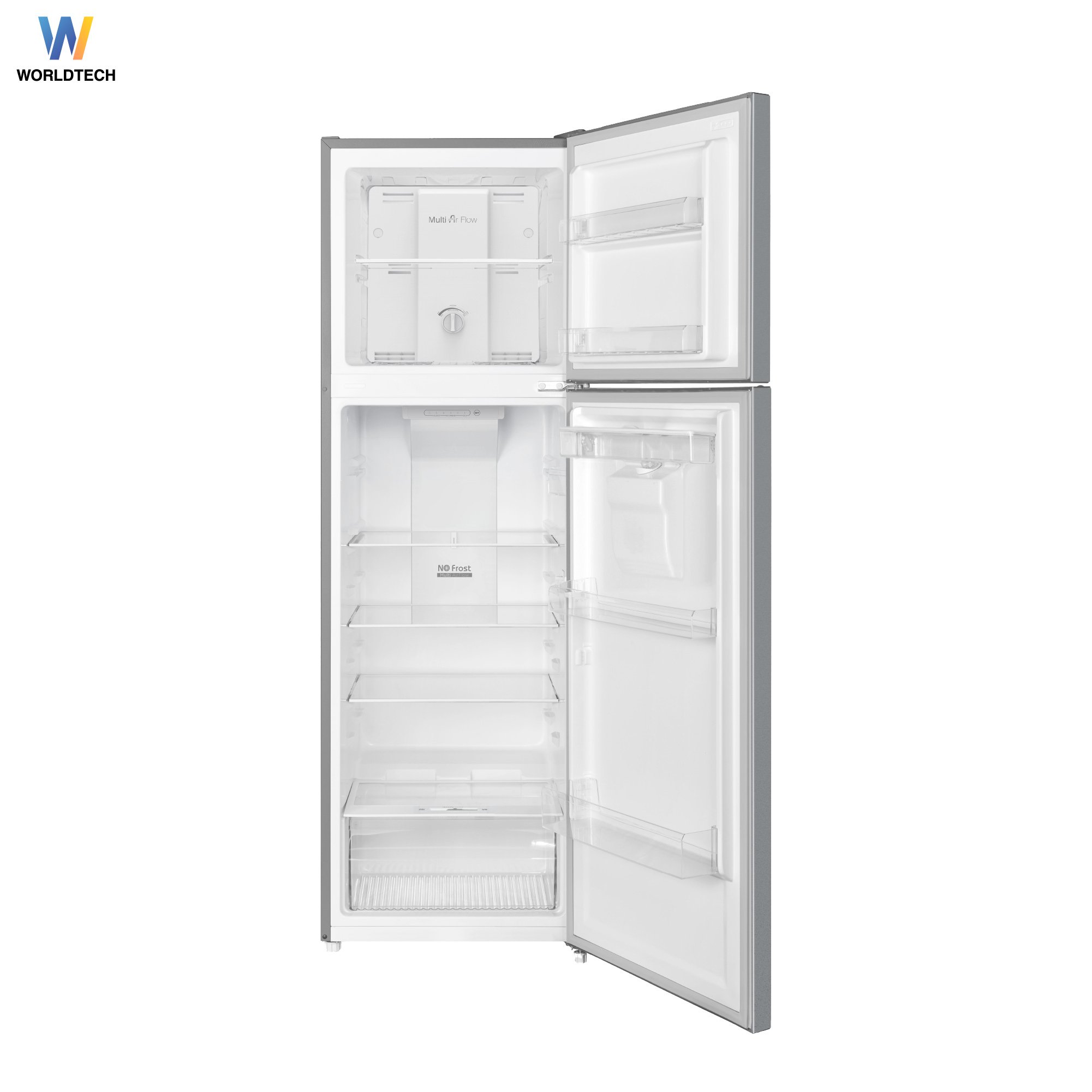 ตู้เย็น 2 ประตู WORLDTECH รุ่น WT-MRF-265W_SIL ขนาด 9 คิว ความจุ 255 ลิตร สีเงิน_2