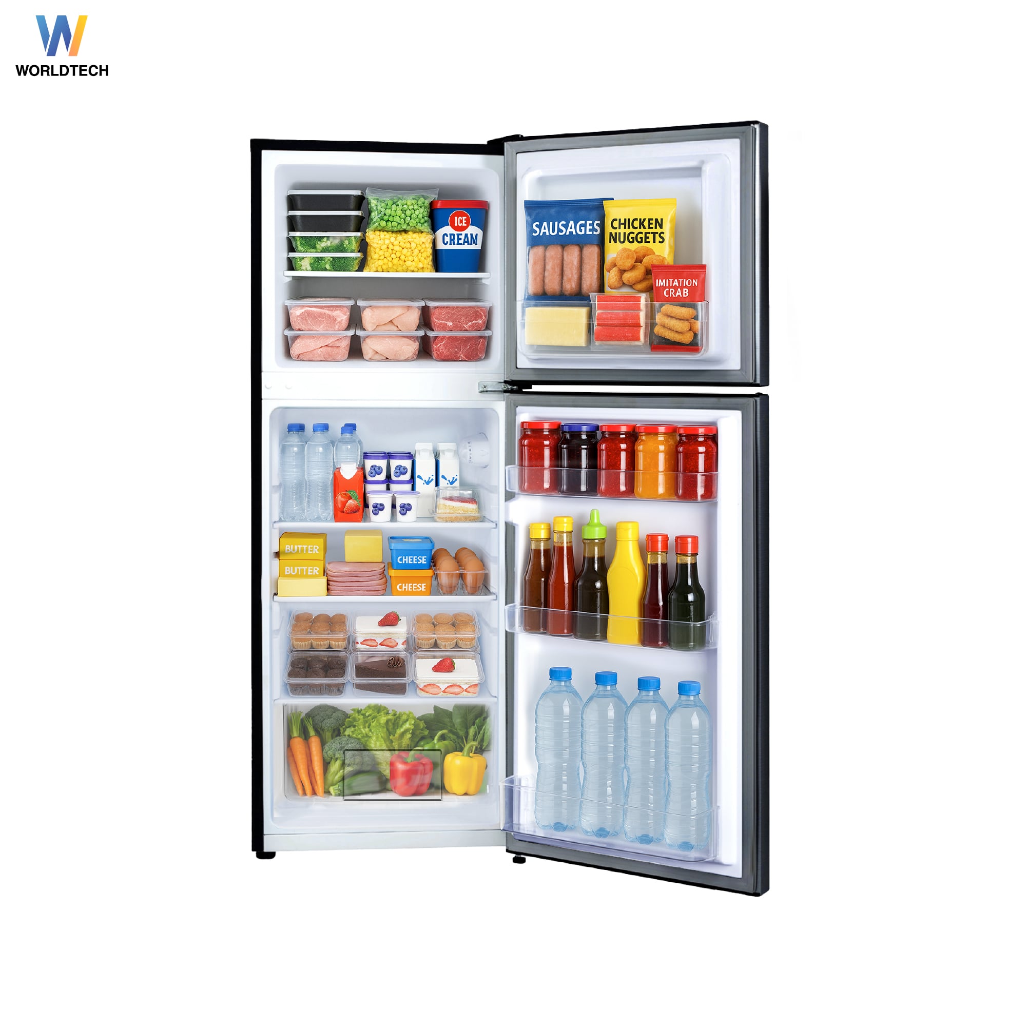 ตู้เย็น 2 ประตู WORLDTECH รุ่น WT-RF138 ขนาด 4.9 คิว ความจุ 138 ลิตร สีเทา_3