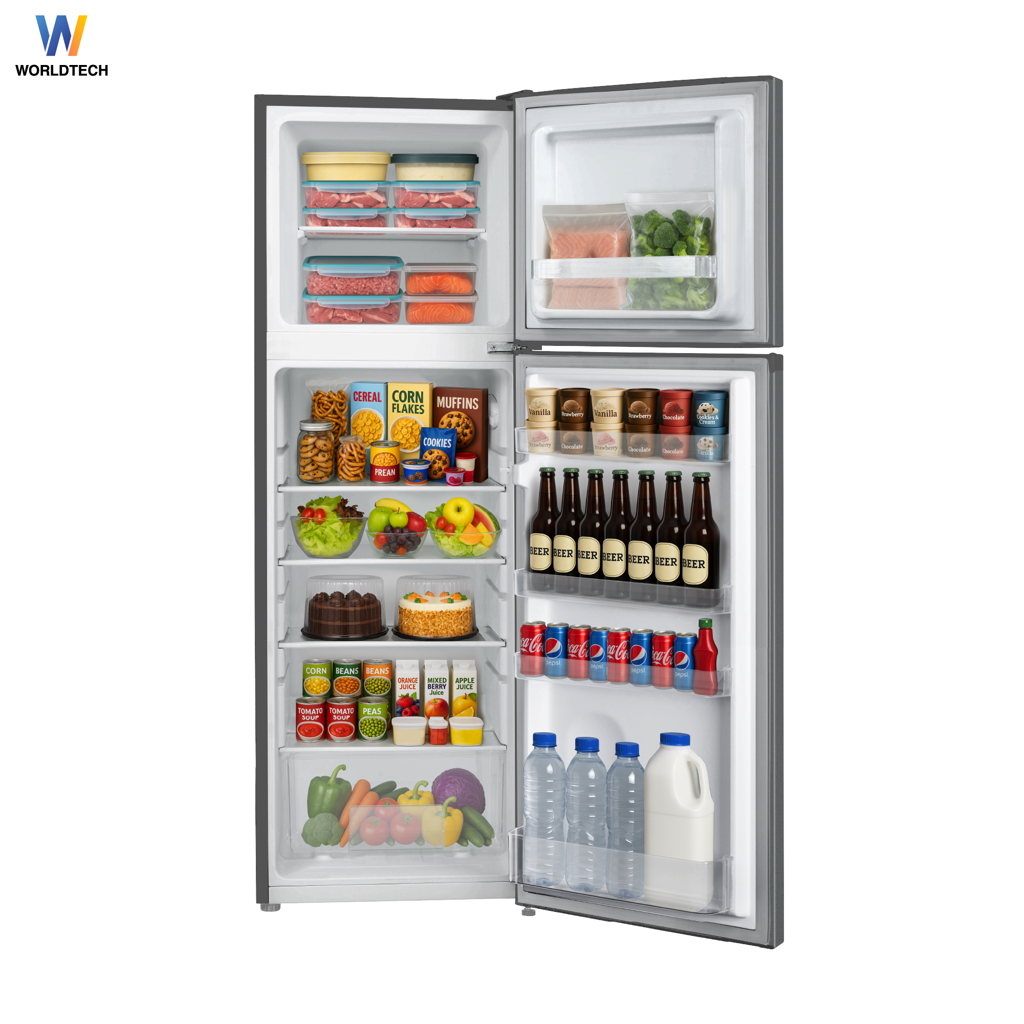 ตู้เย็น 2 ประตู WORLDTECH รุ่น WT-MRF-172 ขนาด 5.9 คิว ความจุ 168 ลิตร สีเงิน_3