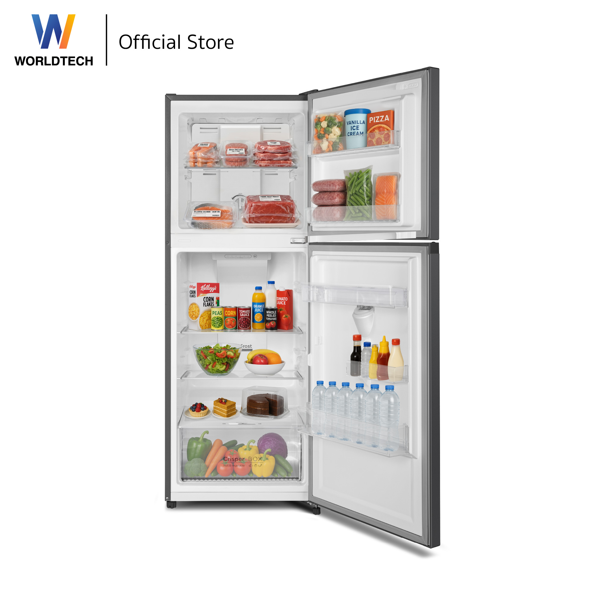 ตู้เย็น 2 ประตู WORLDTECH รุ่น WT-MRF-225W_SIL ขนาด 7.1 คิว ความจุ 202 ลิตร สีเงิน_3
