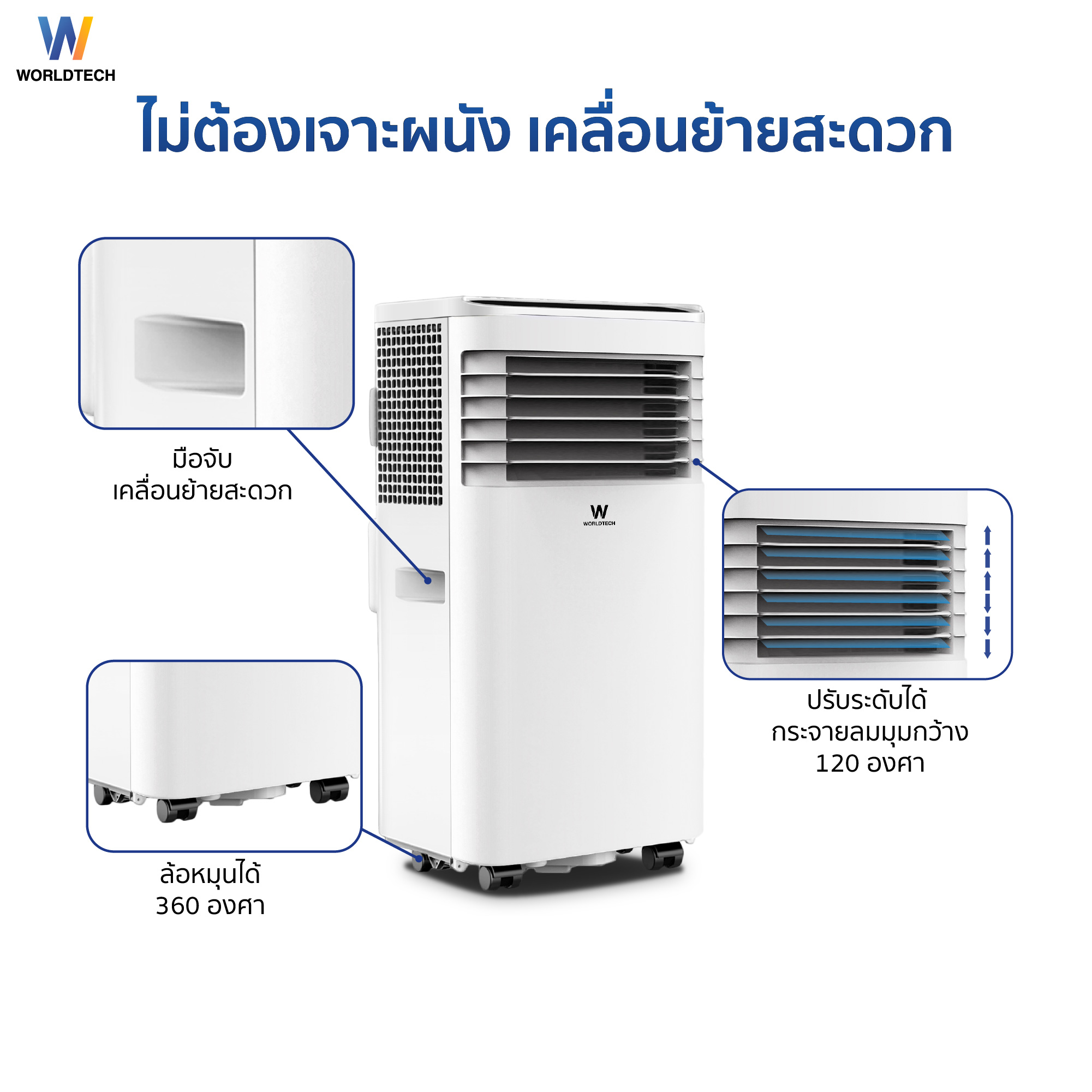 แอร์เคลื่อนที่ WORLDTECH รุ่น WT-SKY-1A-09 ขนาด 9000 BTU_5