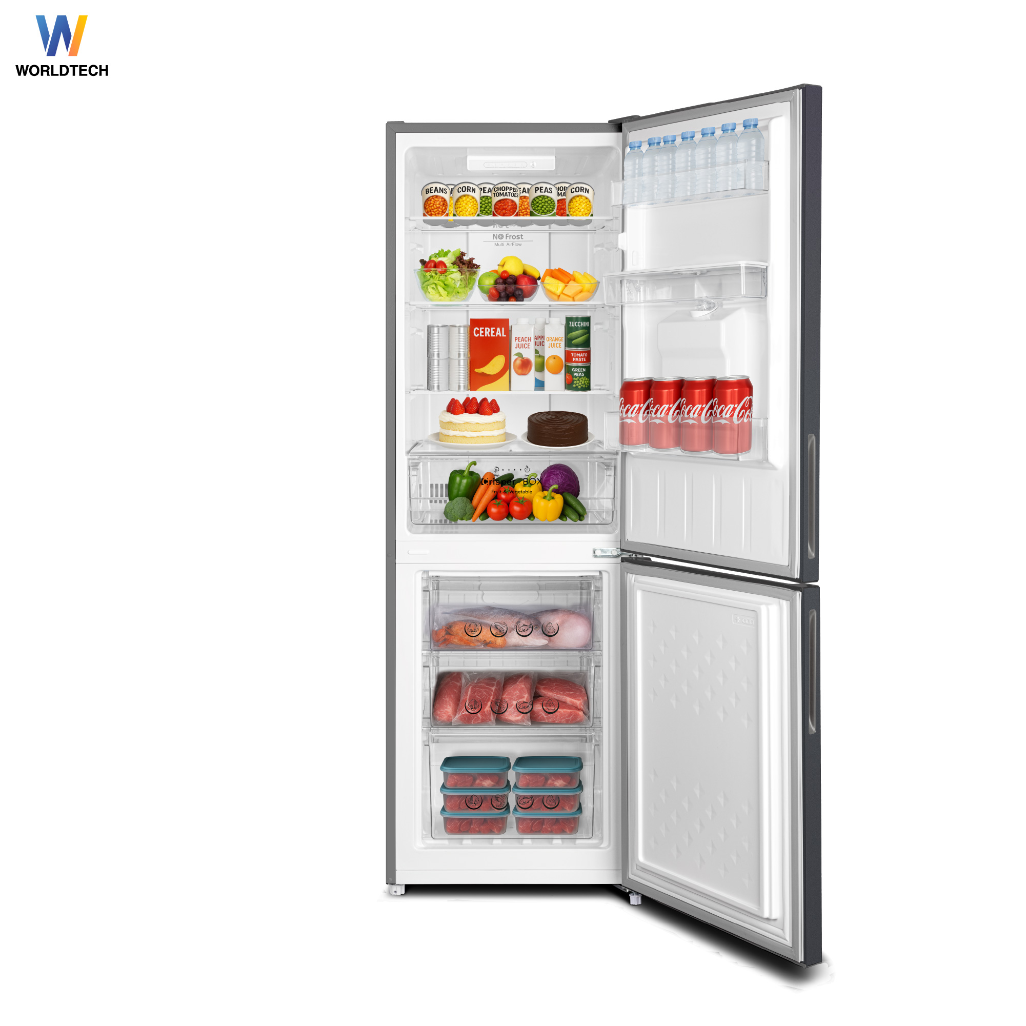 ตู้เย็น 2 ประตู WORLDTECH รุ่น WT-MRF-236W ขนาด 8.2 คิว ความจุ 231 ลิตร สีเงิน_6