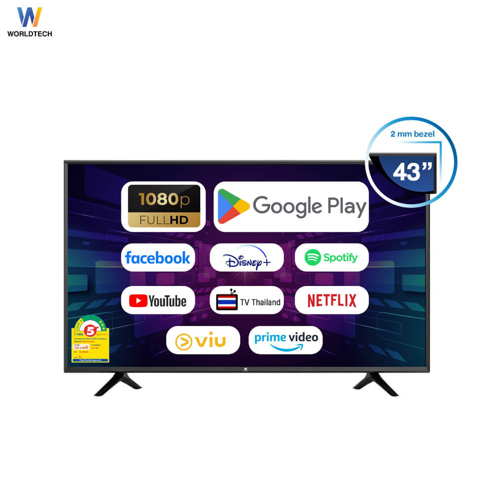แอลอีดีทีวี 43 นิ้ว Smart WORLDTECH รุ่น WTTVSM43FHD210000A_9