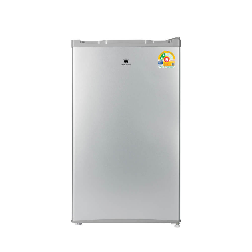 ตู้เย็น 1 ประตู WORLDTECH รุ่น WT-RF101 ขนาด 3.3 คิว ความจุ 92 ลิตร (สีเงิน)  
