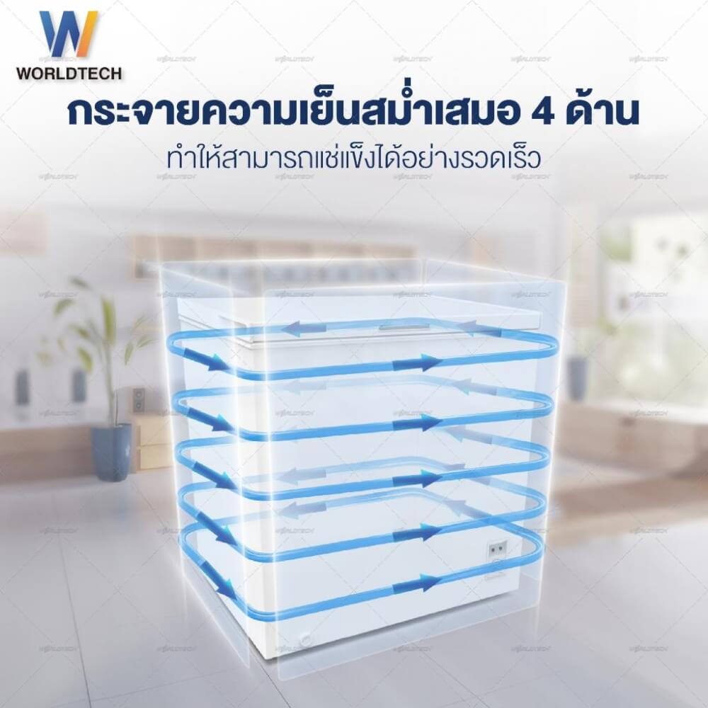  ตู้แช่ 2 ระบบ WORLDTECH รุ่น WT-FZ150 ขนาด 5 คิว ความจุ 149 ลิตร
