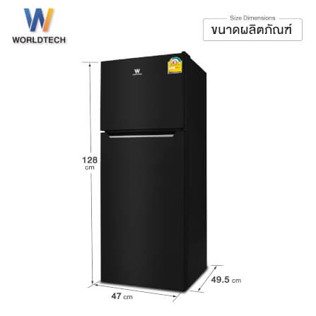 ตู้เย็น 2 ประตู WORLDTECH รุ่น WT-RF138 ขนาด 4.9 คิว ความจุ 138 ลิตร สีดำ_5