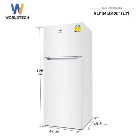 ตู้เย็น 2 ประตู WORLDTECH รุ่น WT-RF138 ขนาด 4.9 คิว ความจุ 138 ลิตร สีขาว_5