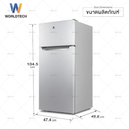 ตู้เย็น 2 ประตู WORLDTECH รุ่น WT-MRF-112 ขนาด 4 คิว ความจุ 112 ลิตร สีเงิน_7