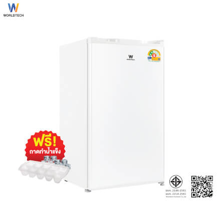 ตู้เย็น 1 ประตู WORLDTECH รุ่น WT-RF101 ขนาด 3.3 คิว ความจุ 92 ลิตร (สีขาว)  _6