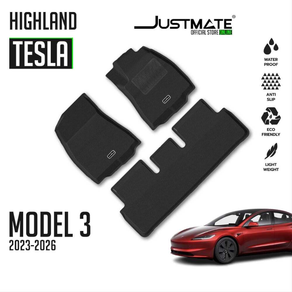 พรมปูพื้นรถยนต์ JUSTMATE TESLA MODEL 3 HIGHLAND 2023-2026