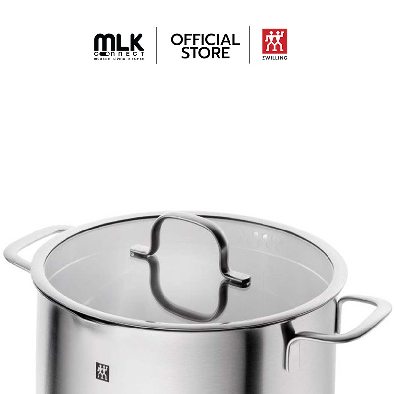 หม้อสต๊อกสแตนเลสสตีล ZWILLING รุ่น TRUEFLOW มีช่องสำหรับกรองน้ำด้านข้าง 6 ลิตร 24 ซม. สีเงิน N66923240_1
