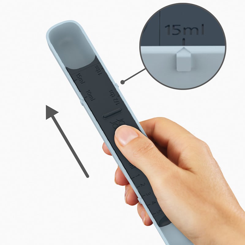 อุปกรณ์ตวงวัดปริมาณของเหลวและของแห้ง Joseph Joseph รุ่น Measure-Up สามารถปรับปริมาณได้ในตัว สีฟ้า N40105_2