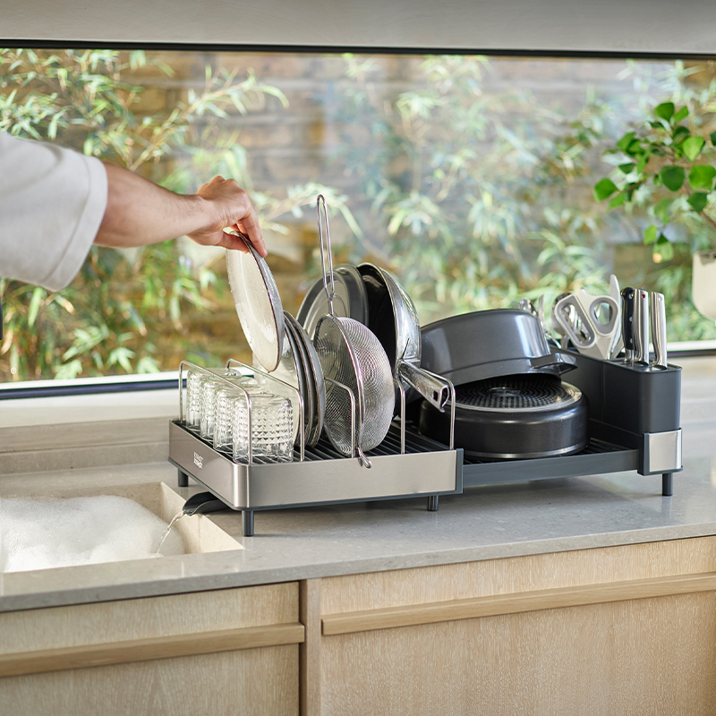 ที่คว่ำจานขยายได้ ทำจากสแตนเลส Joseph Joseph รุ่น Extend Max สีเทา N851690_6