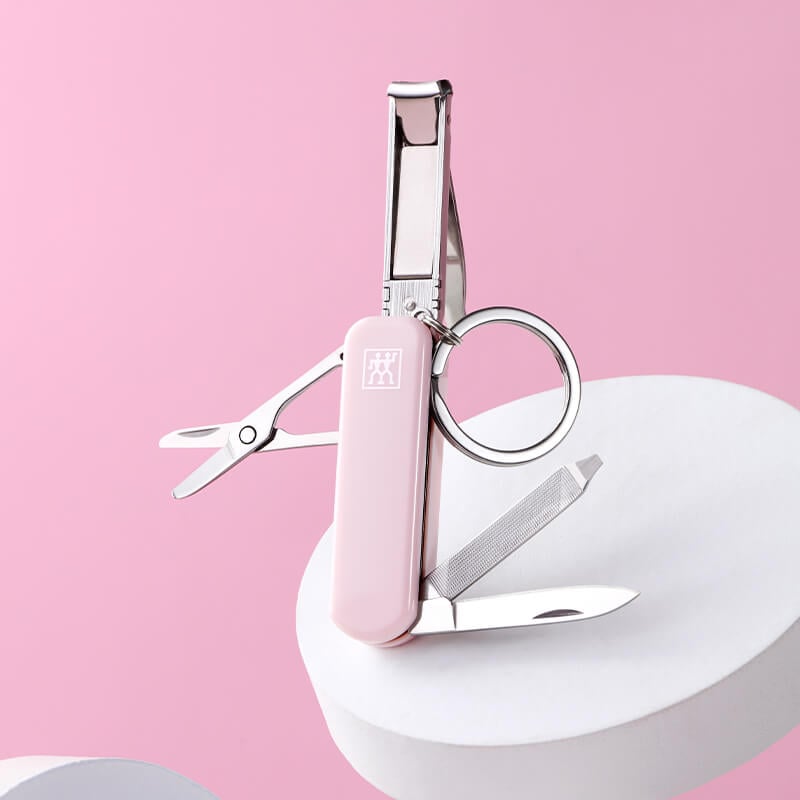 มีดพับเอนกประสงค์สเตนเลสสตีล ZWILLING สีชมพูพีช 60 มม. N42450118